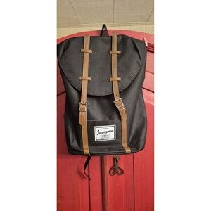 NWT Journeyman Bag Co Backpack Black Brown Buckle Laptop Bag Good Quality New
